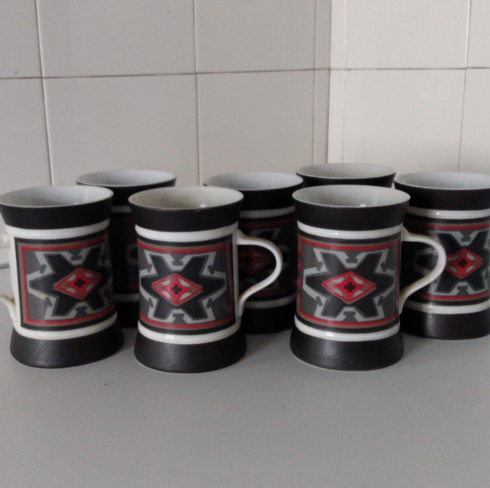 Vintage 70s Sango Japanese China Mugs Set of 6